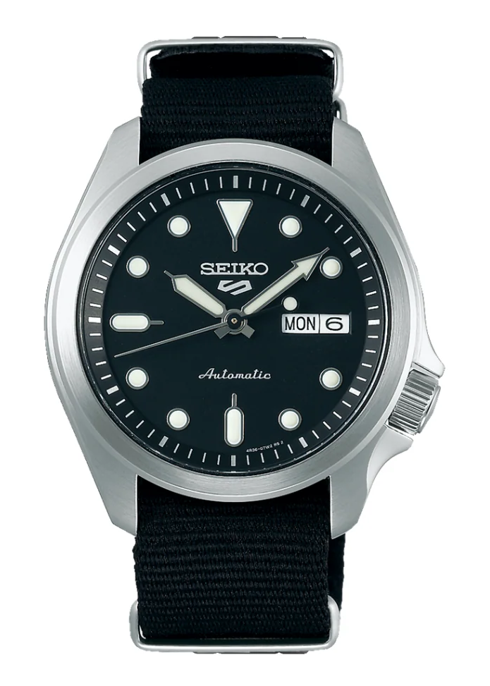 Seiko 5 Sports Automatic Black Dial Black Nylon Strap Watch for Men - SRPE67K1 - Image 7